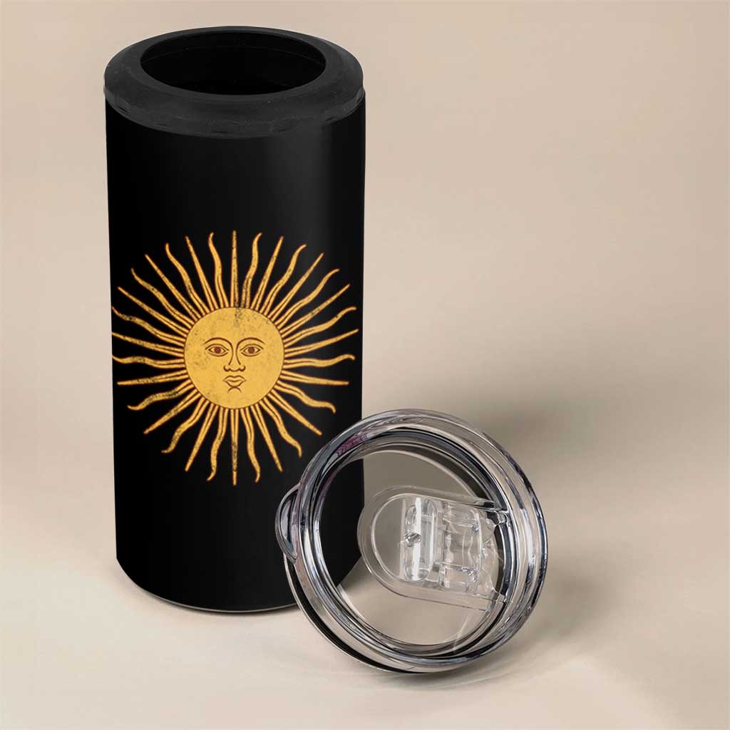 Argentina Sol De Mayo Vintage Argentinian Sun Throwback Design 4 in 1 Can Cooler Tumbler