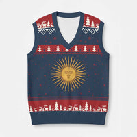 Argentina Sol De Mayo Vintage Argentinian Sun Throwback Design V-Neck Knit Sweater Vest