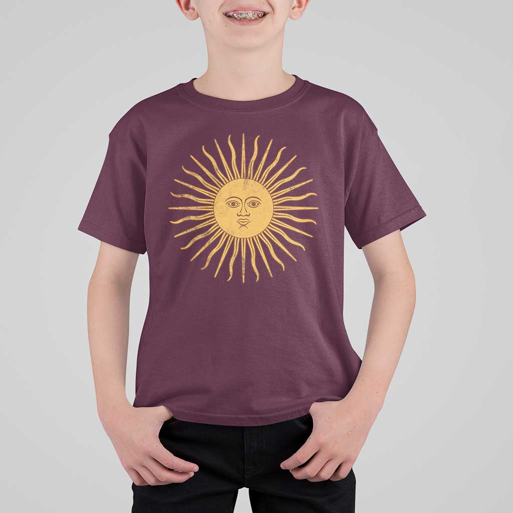 Argentina Sol De Mayo Vintage Argentinian Sun Throwback Design T Shirt For Kid