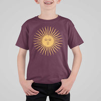 Argentina Sol De Mayo Vintage Argentinian Sun Throwback Design T Shirt For Kid