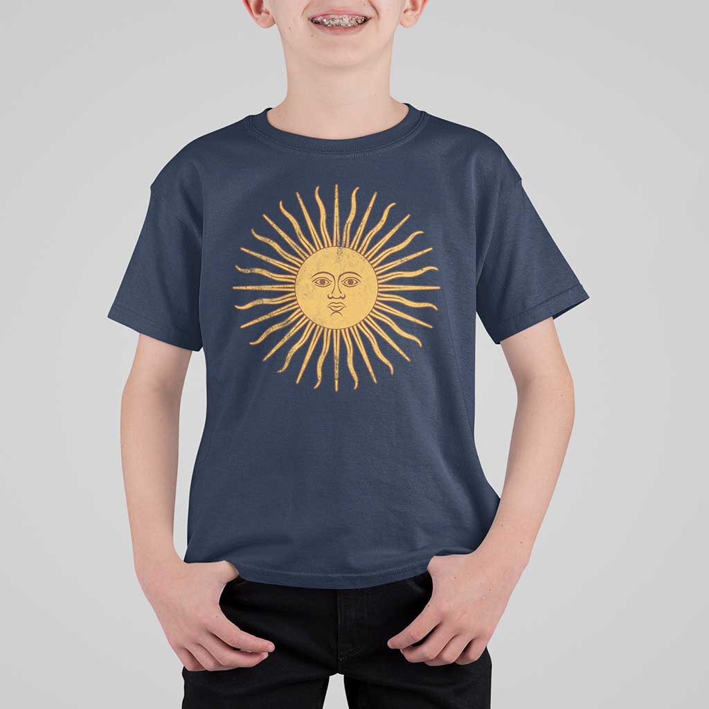 Argentina Sol De Mayo Vintage Argentinian Sun Throwback Design T Shirt For Kid