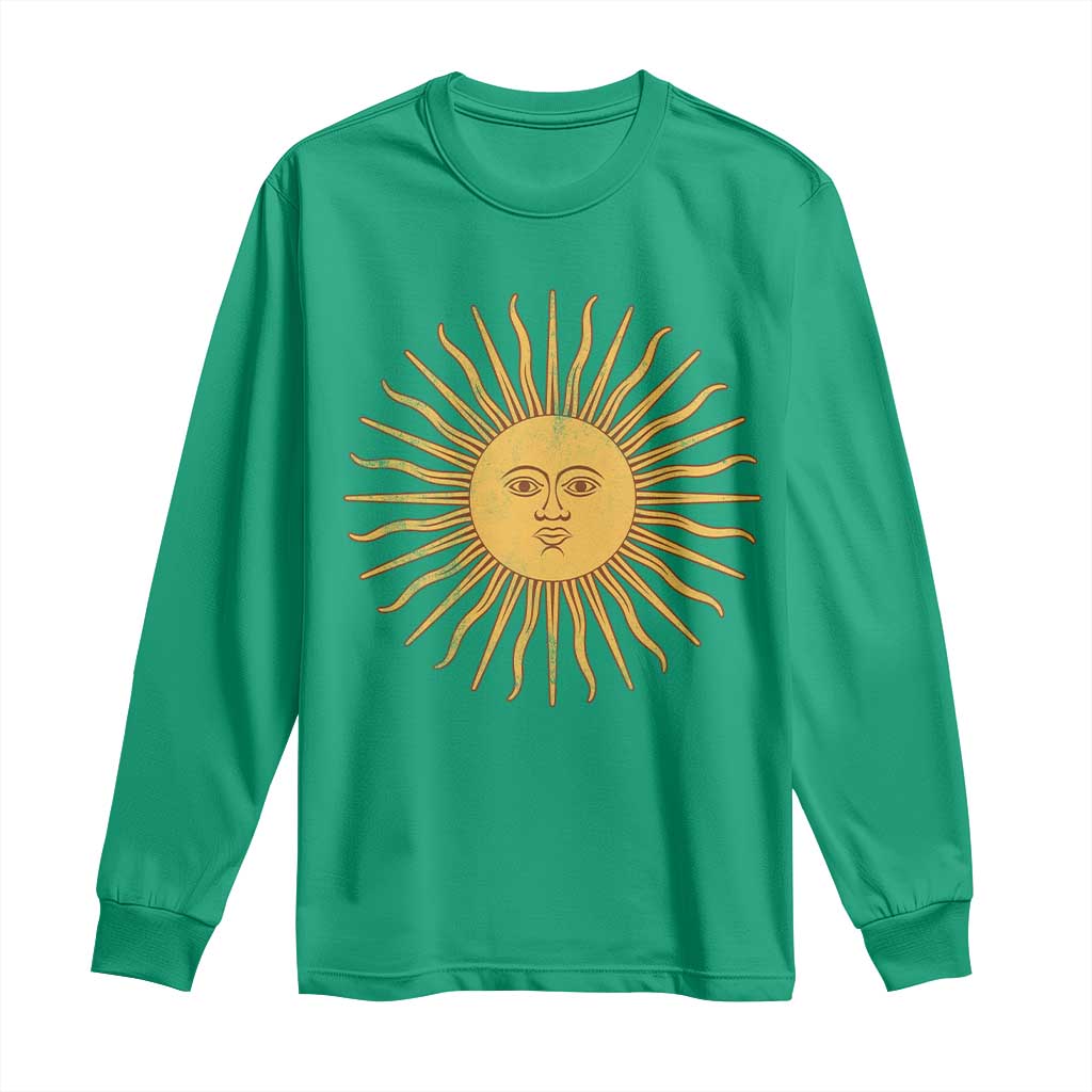 Argentina Sol De Mayo Vintage Argentinian Sun Throwback Design Long Sleeve Shirt
