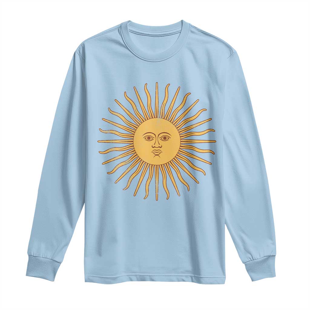 Argentina Sol De Mayo Vintage Argentinian Sun Throwback Design Long Sleeve Shirt