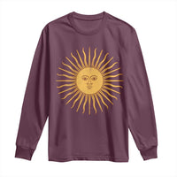 Argentina Sol De Mayo Vintage Argentinian Sun Throwback Design Long Sleeve Shirt