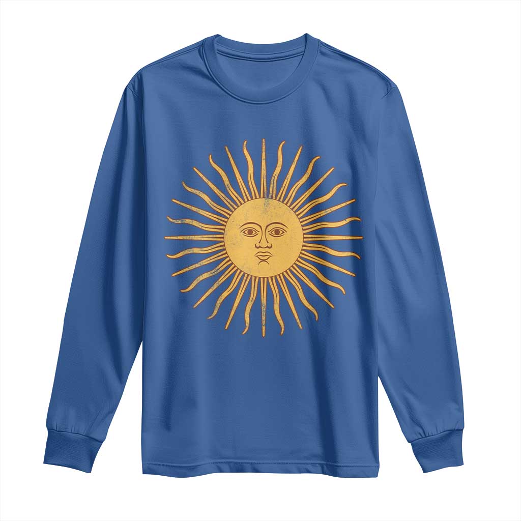 Argentina Sol De Mayo Vintage Argentinian Sun Throwback Design Long Sleeve Shirt