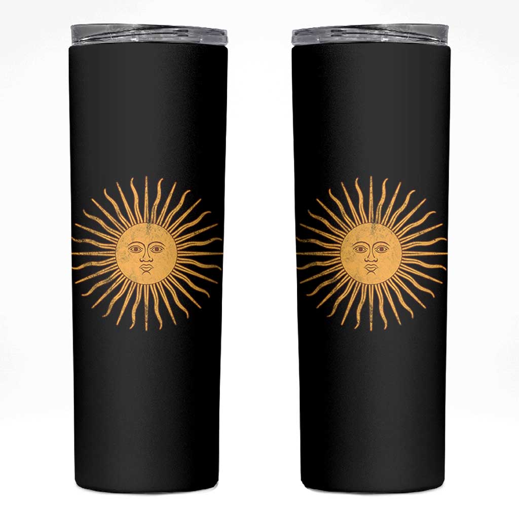 Argentina Sol De Mayo Vintage Argentinian Sun Throwback Design Skinny Tumbler