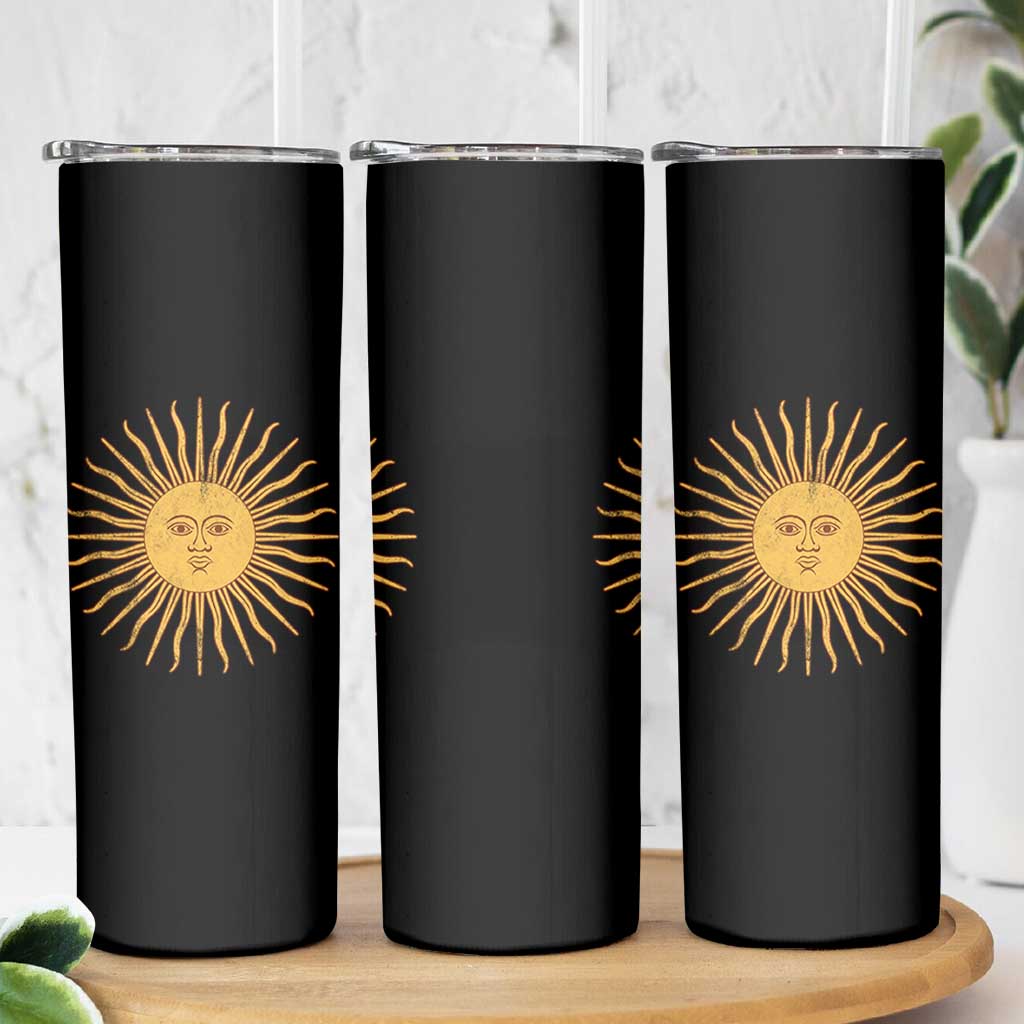 Argentina Sol De Mayo Vintage Argentinian Sun Throwback Design Skinny Tumbler