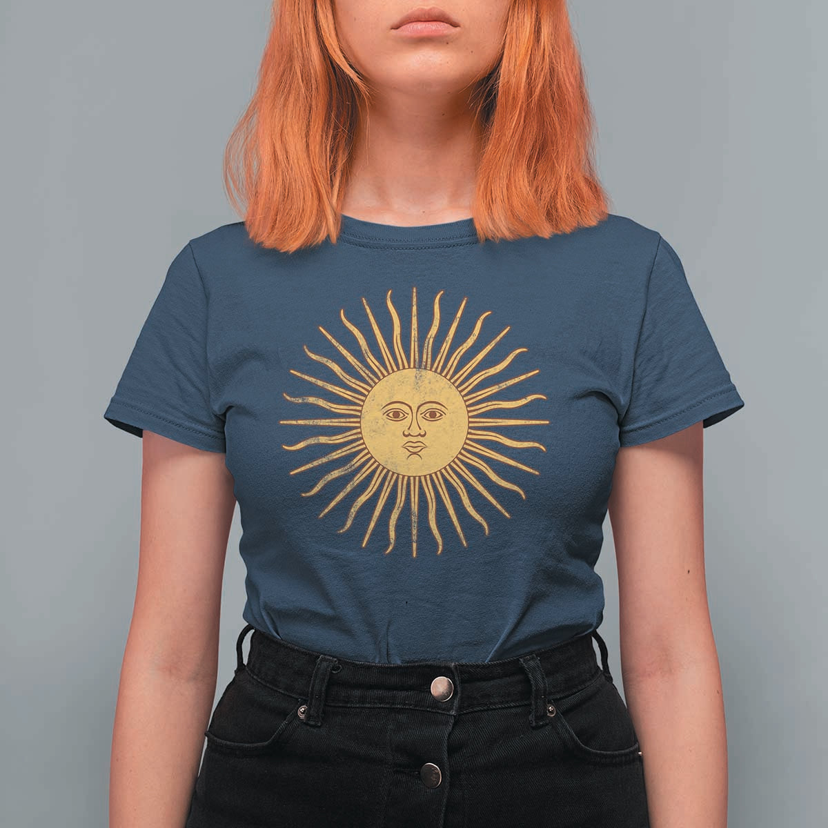 Argentina Sol De Mayo Vintage Argentinian Sun Throwback Design T Shirt For Women