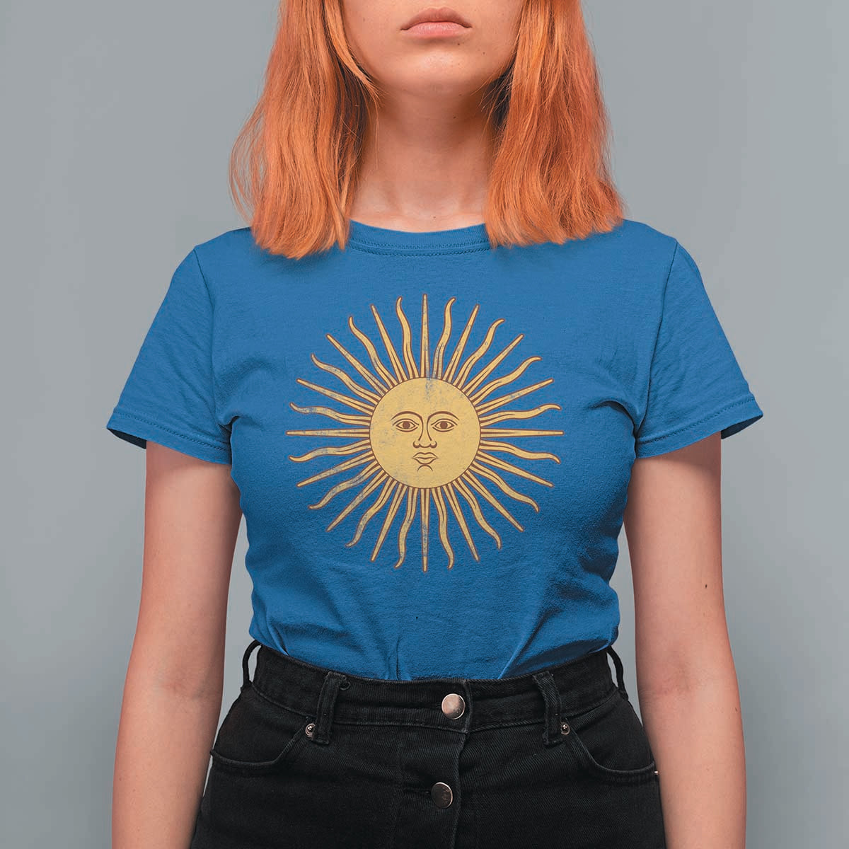 Argentina Sol De Mayo Vintage Argentinian Sun Throwback Design T Shirt For Women