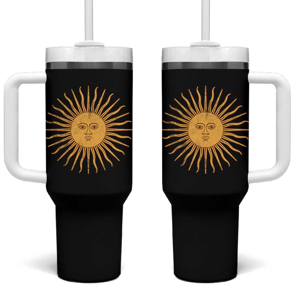 Argentina Sol De Mayo Vintage Argentinian Sun Throwback Design Tumbler With Handle