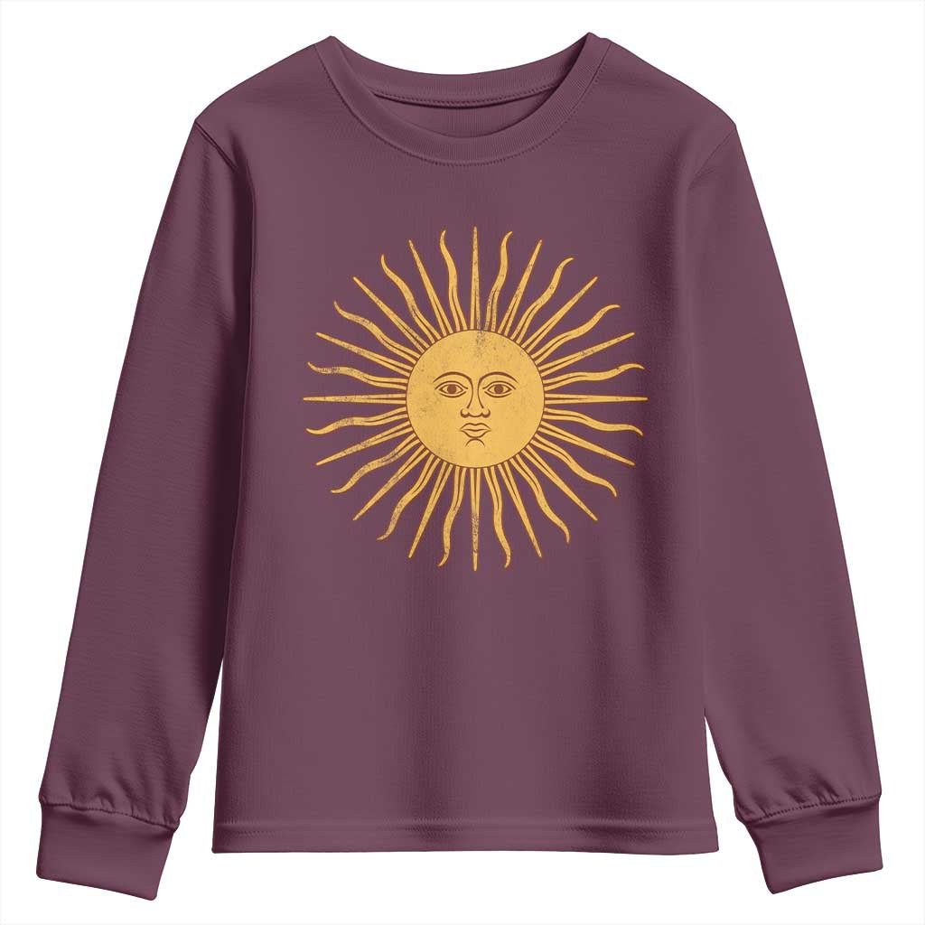 Argentina Sol De Mayo Vintage Argentinian Sun Throwback Design Youth Sweatshirt