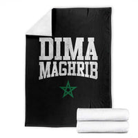 Moroccan Dima Maghrib Flag of Morocco Vintage Green Star Patriotic Throw Blanket