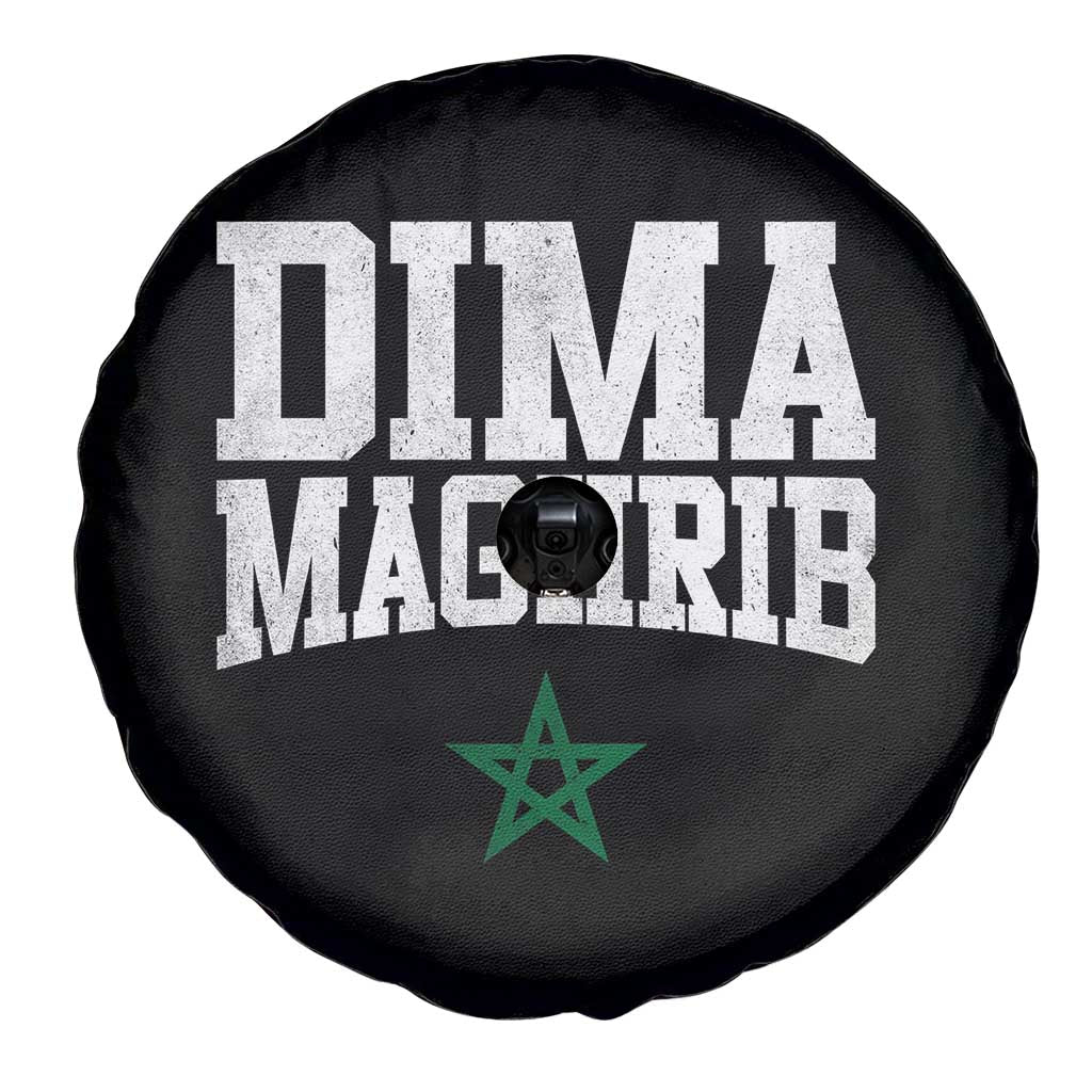 Moroccan Dima Maghrib Flag of Morocco Vintage Green Star Patriotic Spare Tire Cover