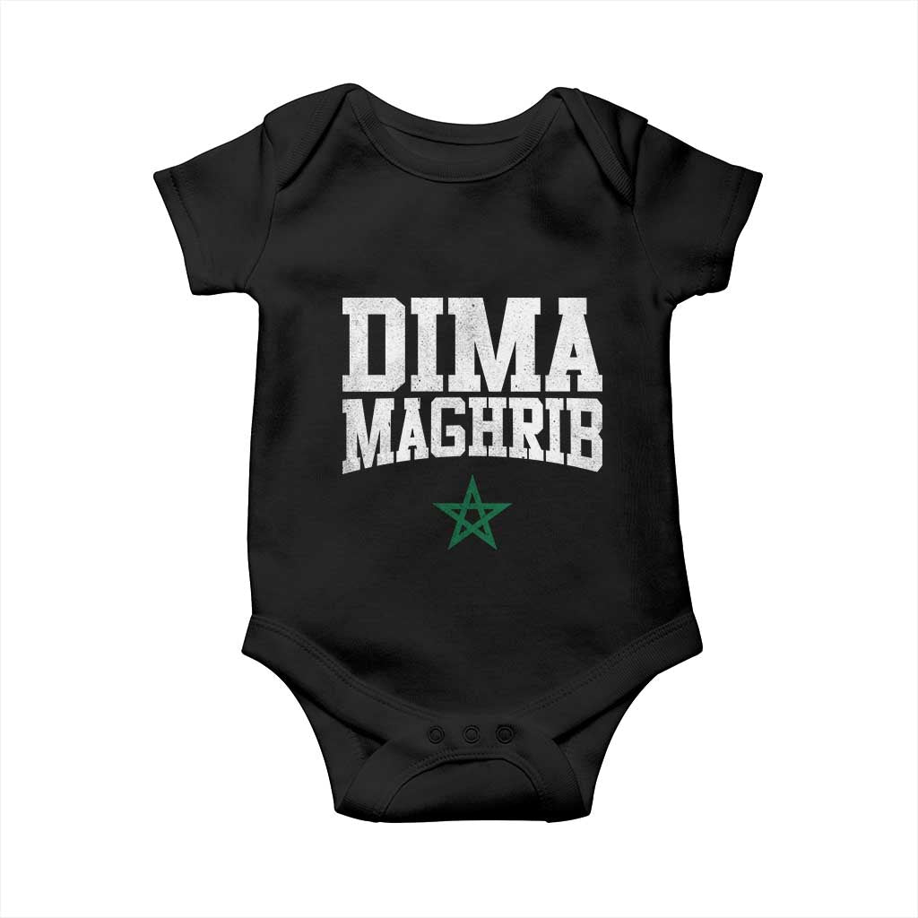 Moroccan Dima Maghrib Flag of Morocco Vintage Green Star Patriotic Baby Onesie