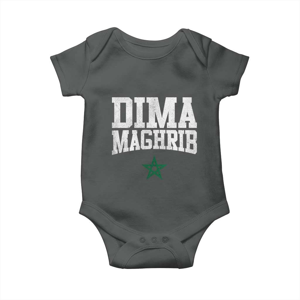 Moroccan Dima Maghrib Flag of Morocco Vintage Green Star Patriotic Baby Onesie