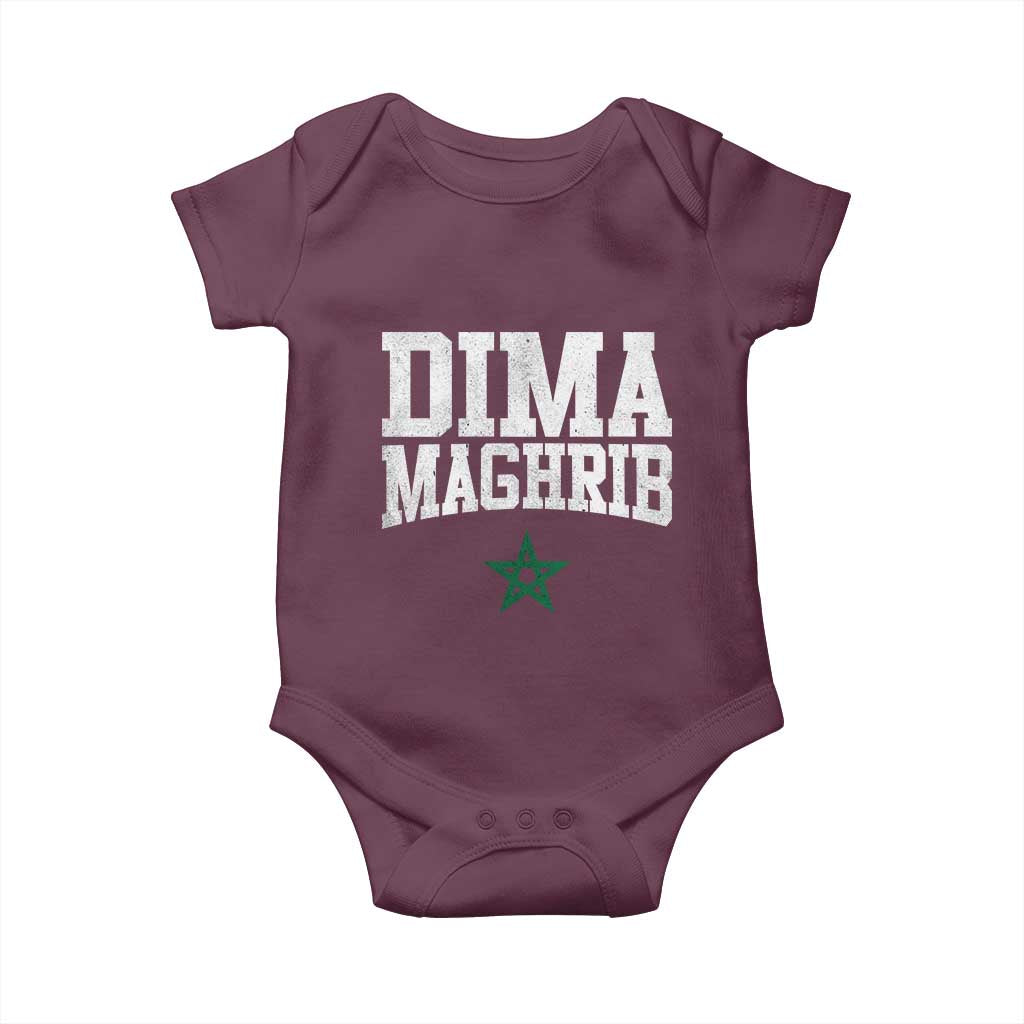Moroccan Dima Maghrib Flag of Morocco Vintage Green Star Patriotic Baby Onesie