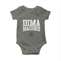Moroccan Dima Maghrib Flag of Morocco Vintage Green Star Patriotic Baby Onesie