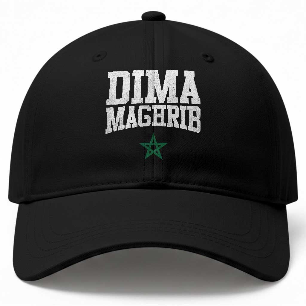 Moroccan Dima Maghrib Flag of Morocco Vintage Green Star Patriotic Baseball Cap