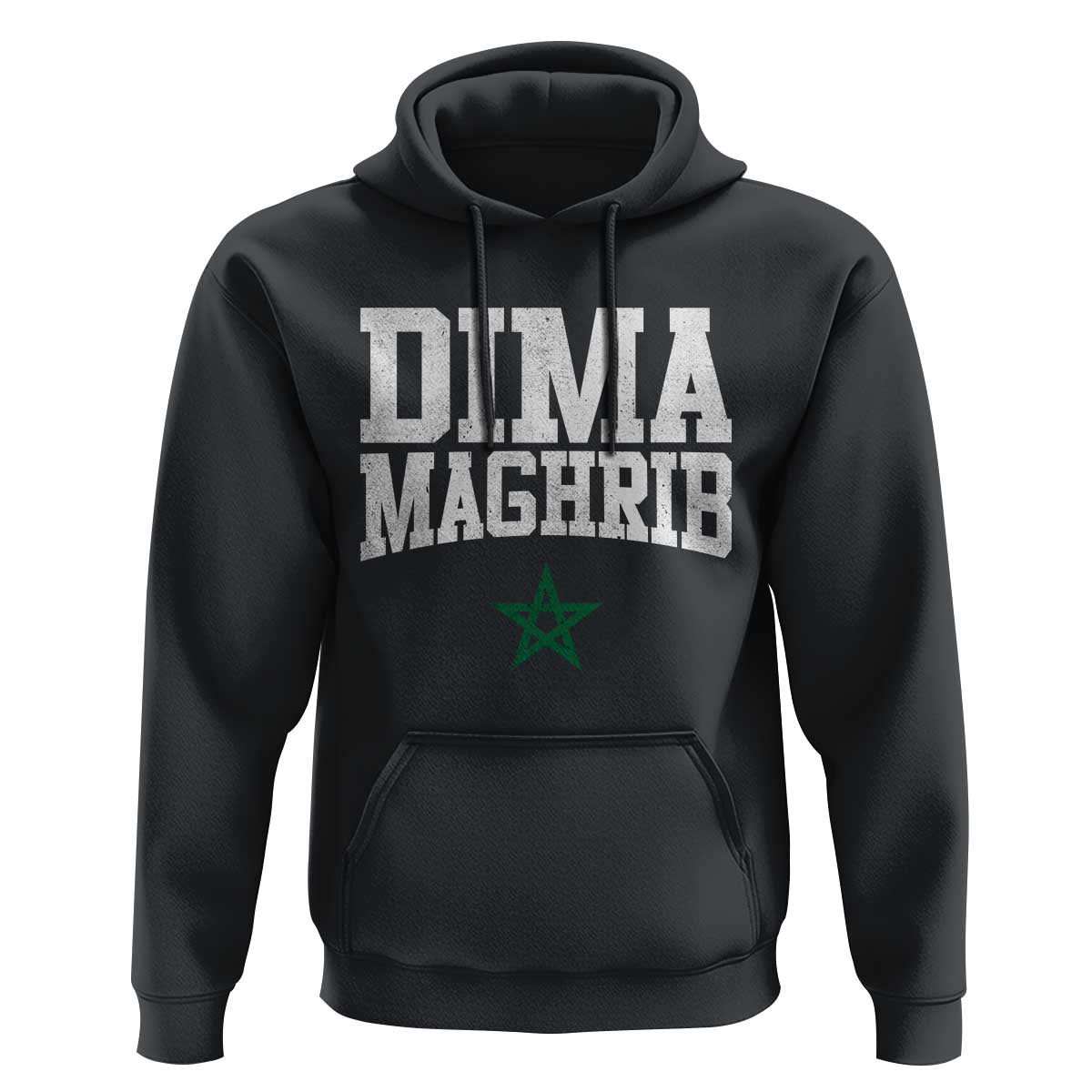 Moroccan Dima Maghrib Flag of Morocco Vintage Green Star Patriotic Hoodie