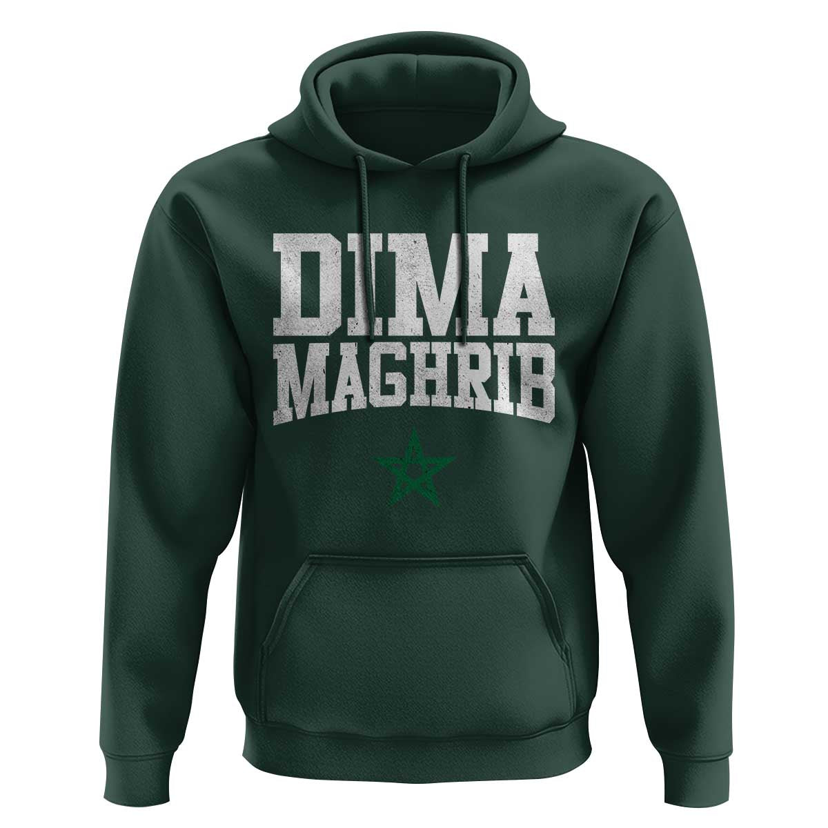Moroccan Dima Maghrib Flag of Morocco Vintage Green Star Patriotic Hoodie