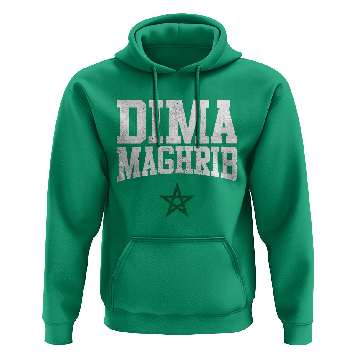 Moroccan Dima Maghrib Flag of Morocco Vintage Green Star Patriotic Hoodie