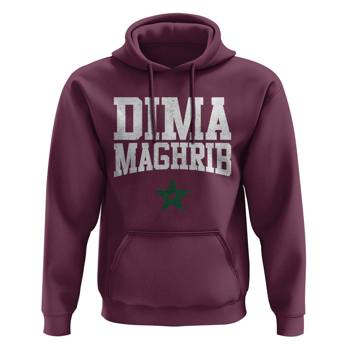 Moroccan Dima Maghrib Flag of Morocco Vintage Green Star Patriotic Hoodie
