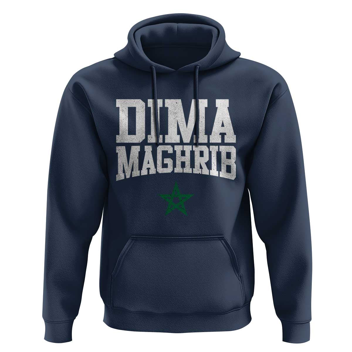Moroccan Dima Maghrib Flag of Morocco Vintage Green Star Patriotic Hoodie