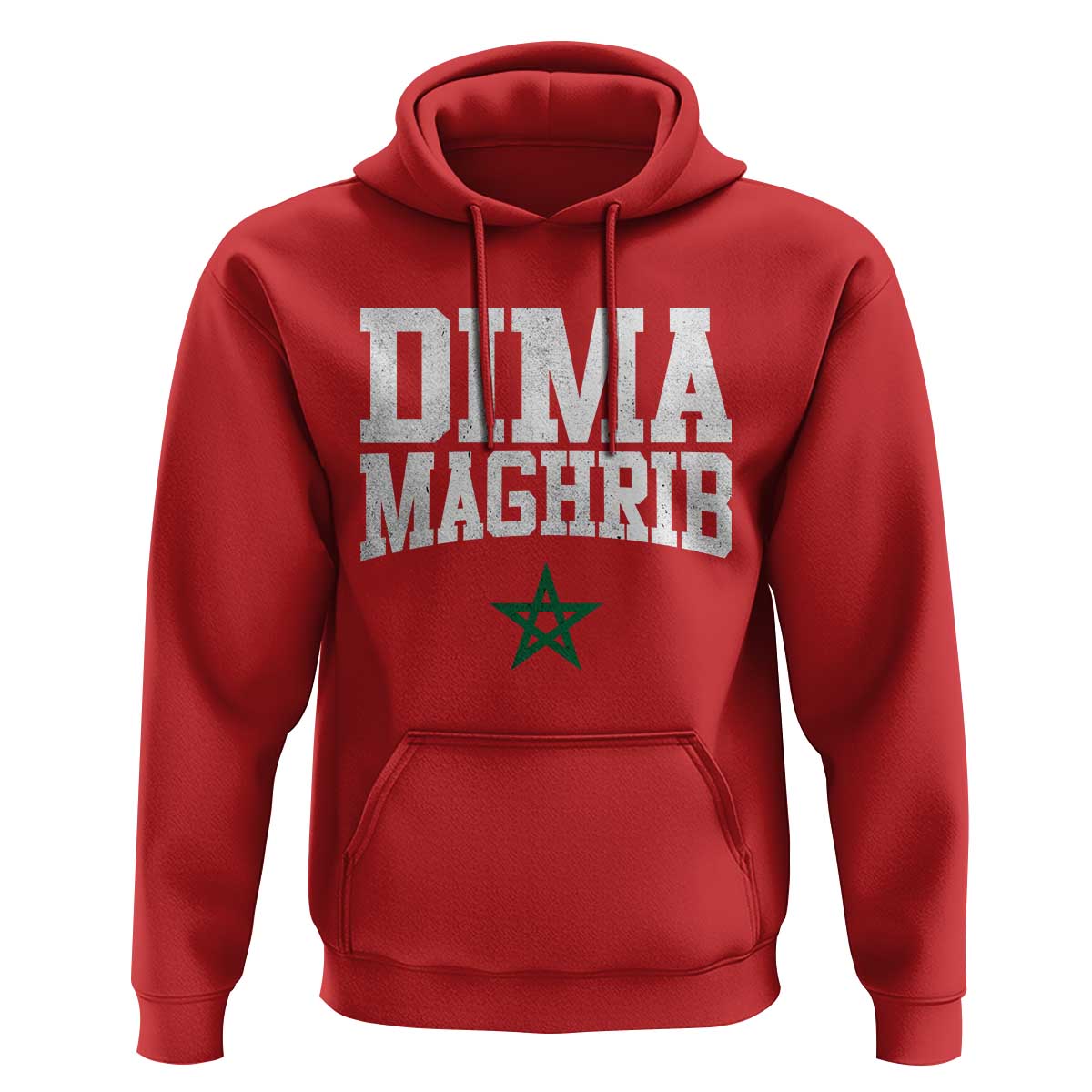 Moroccan Dima Maghrib Flag of Morocco Vintage Green Star Patriotic Hoodie