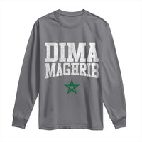 Moroccan Dima Maghrib Flag of Morocco Vintage Green Star Patriotic Long Sleeve Shirt