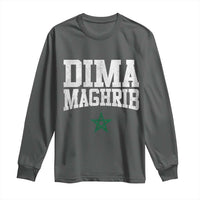 Moroccan Dima Maghrib Flag of Morocco Vintage Green Star Patriotic Long Sleeve Shirt