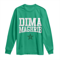 Moroccan Dima Maghrib Flag of Morocco Vintage Green Star Patriotic Long Sleeve Shirt