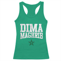 Moroccan Dima Maghrib Flag of Morocco Vintage Green Star Patriotic Racerback Tank Top