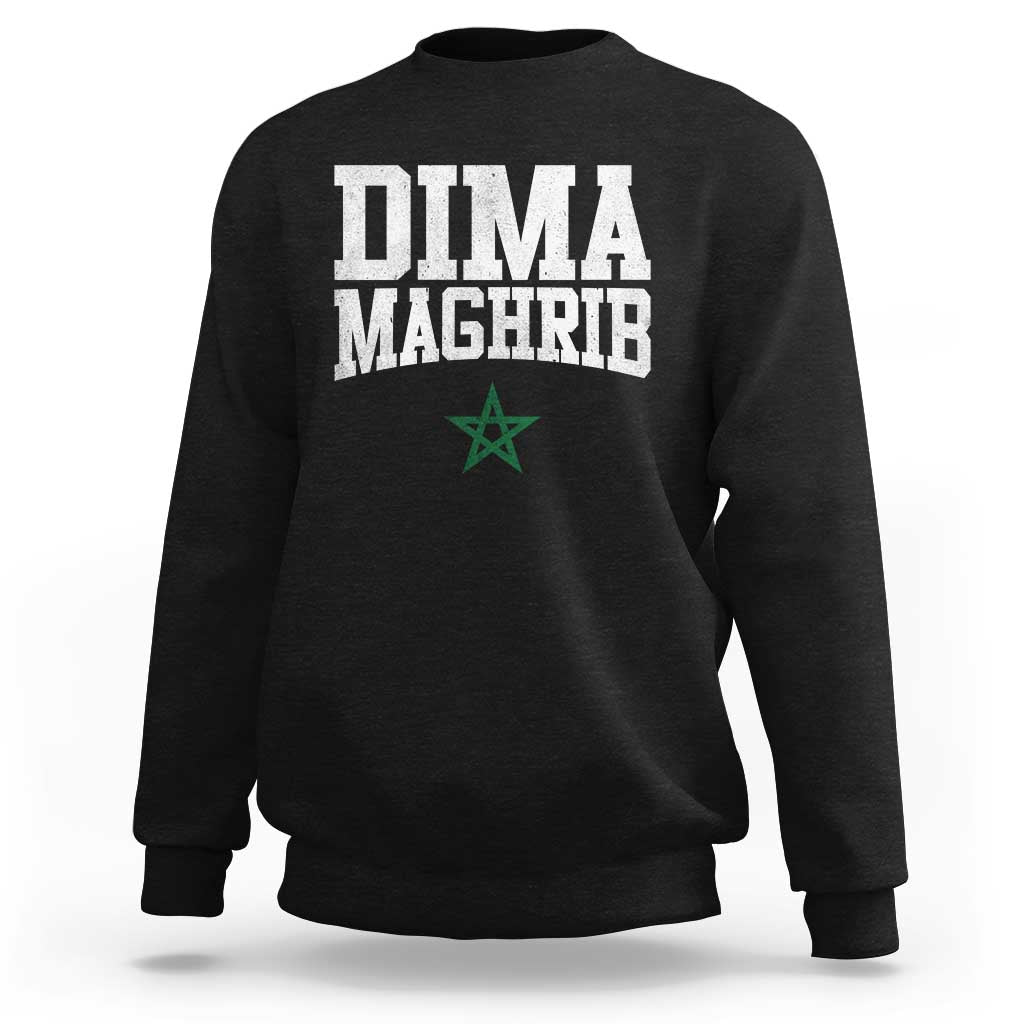 Moroccan Dima Maghrib Flag of Morocco Vintage Green Star Patriotic Sweatshirt