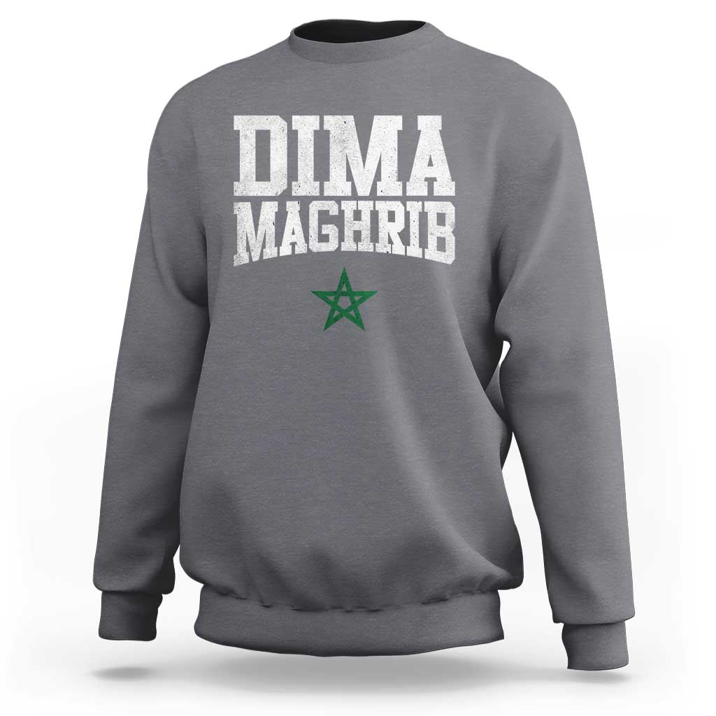 Moroccan Dima Maghrib Flag of Morocco Vintage Green Star Patriotic Sweatshirt