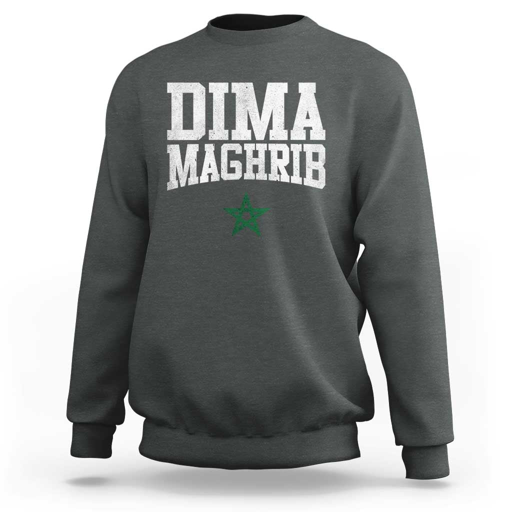 Moroccan Dima Maghrib Flag of Morocco Vintage Green Star Patriotic Sweatshirt