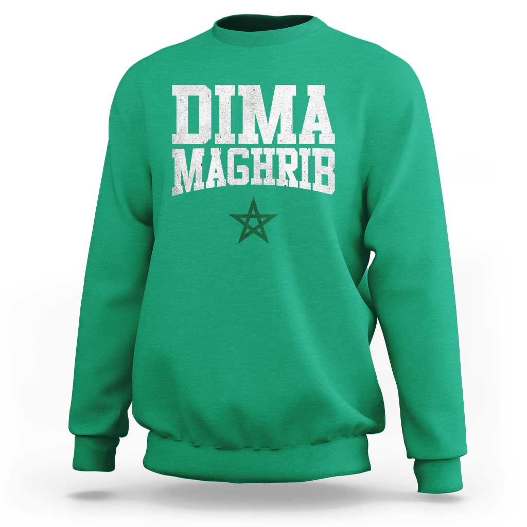 Moroccan Dima Maghrib Flag of Morocco Vintage Green Star Patriotic Sweatshirt