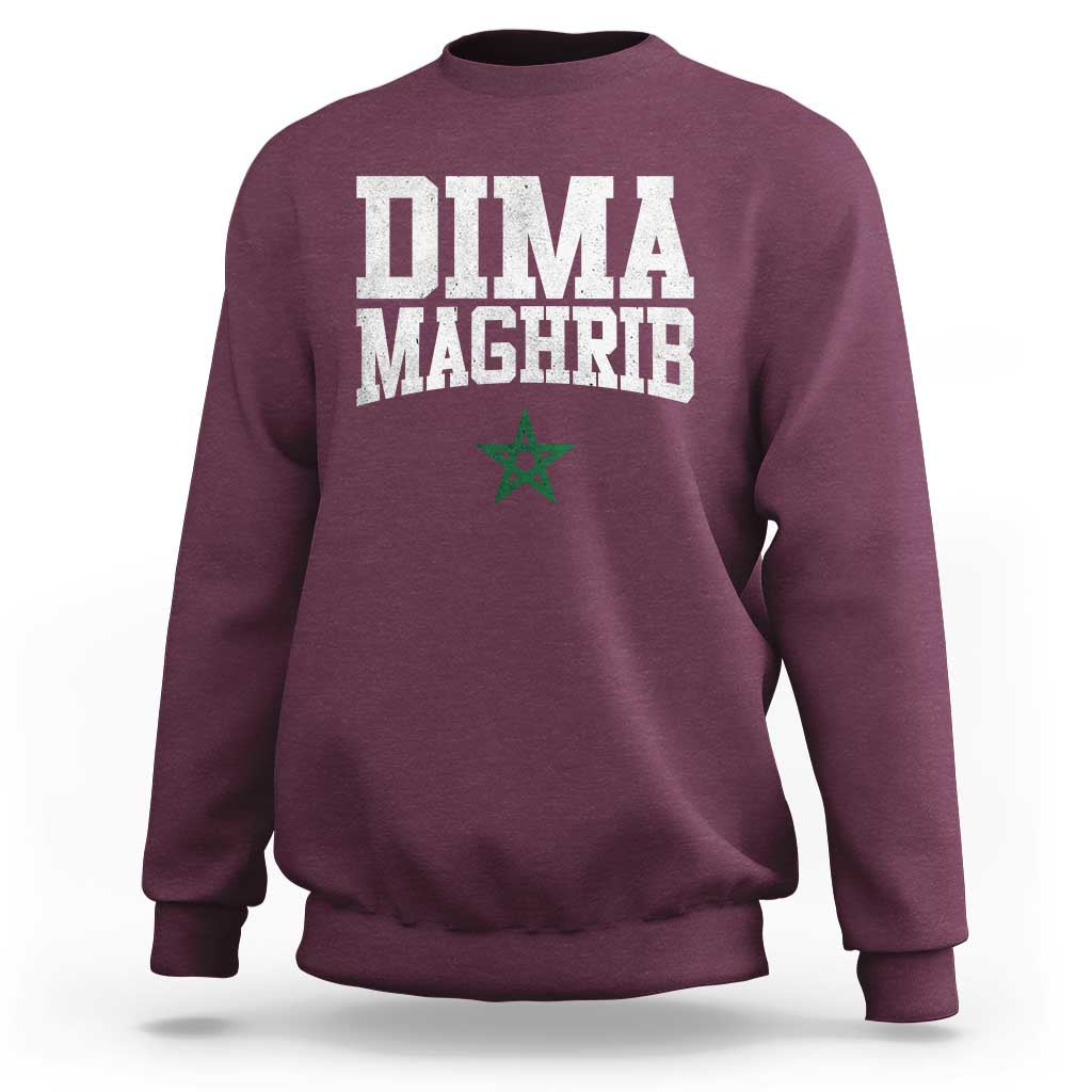Moroccan Dima Maghrib Flag of Morocco Vintage Green Star Patriotic Sweatshirt