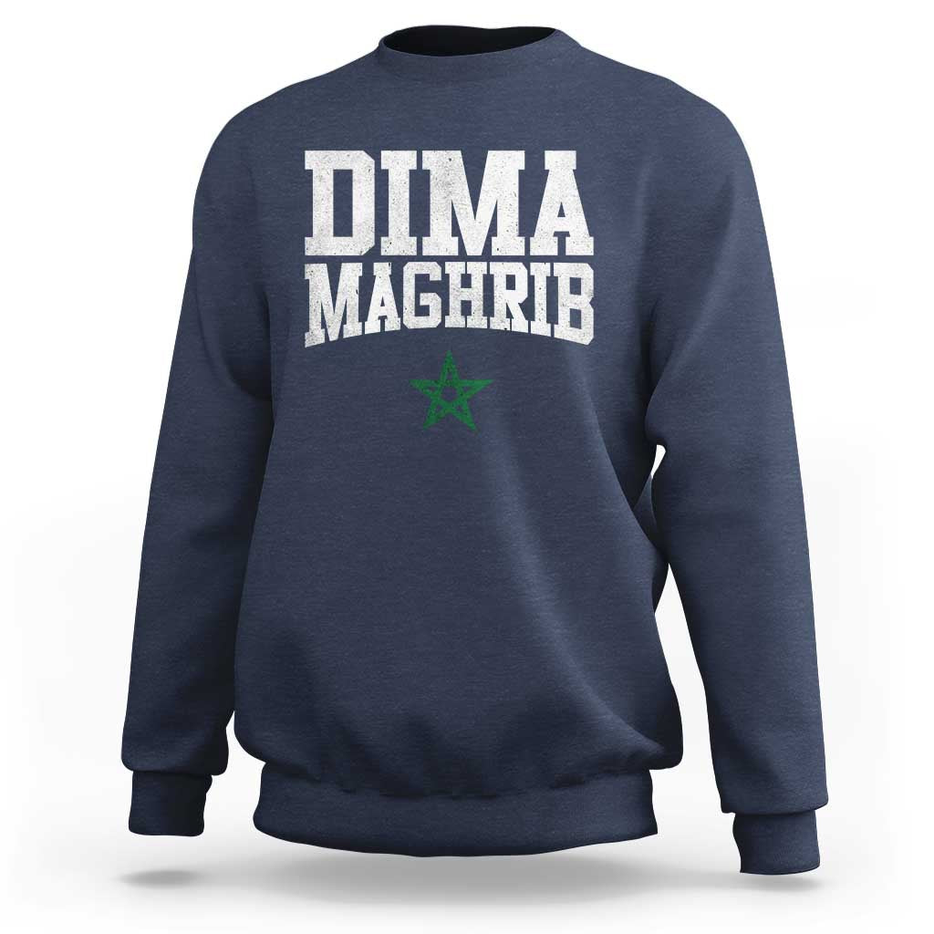 Moroccan Dima Maghrib Flag of Morocco Vintage Green Star Patriotic Sweatshirt
