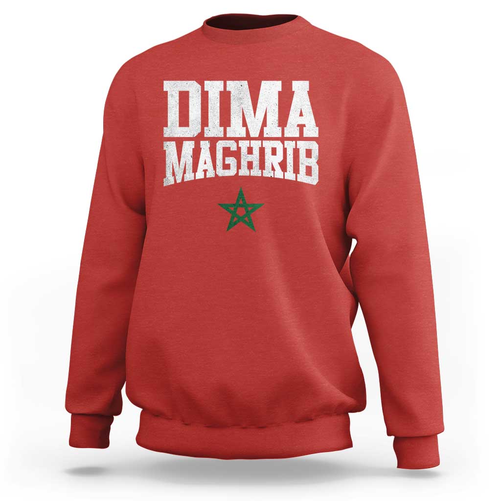 Moroccan Dima Maghrib Flag of Morocco Vintage Green Star Patriotic Sweatshirt