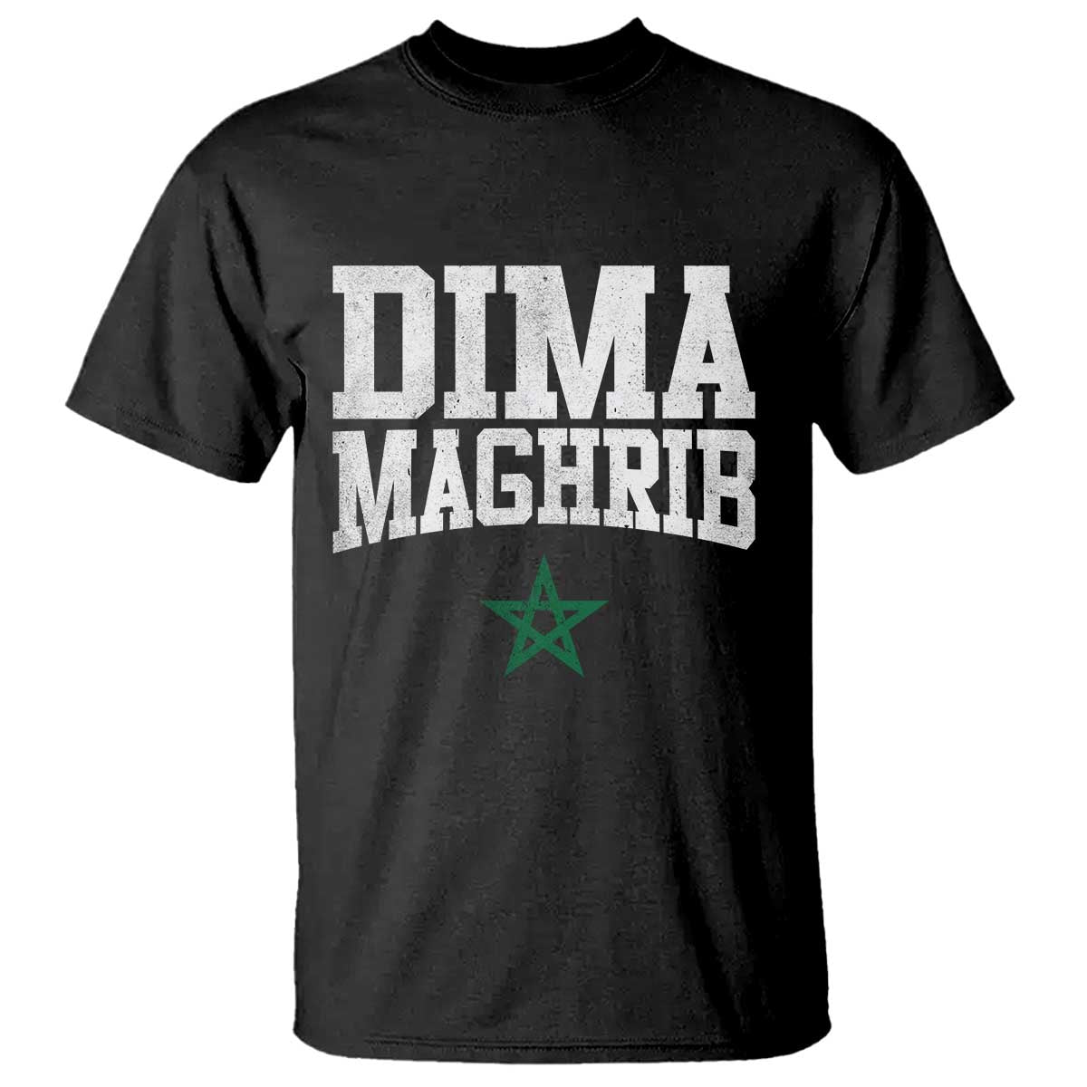 Moroccan Dima Maghrib Flag of Morocco Vintage Green Star Patriotic T Shirt