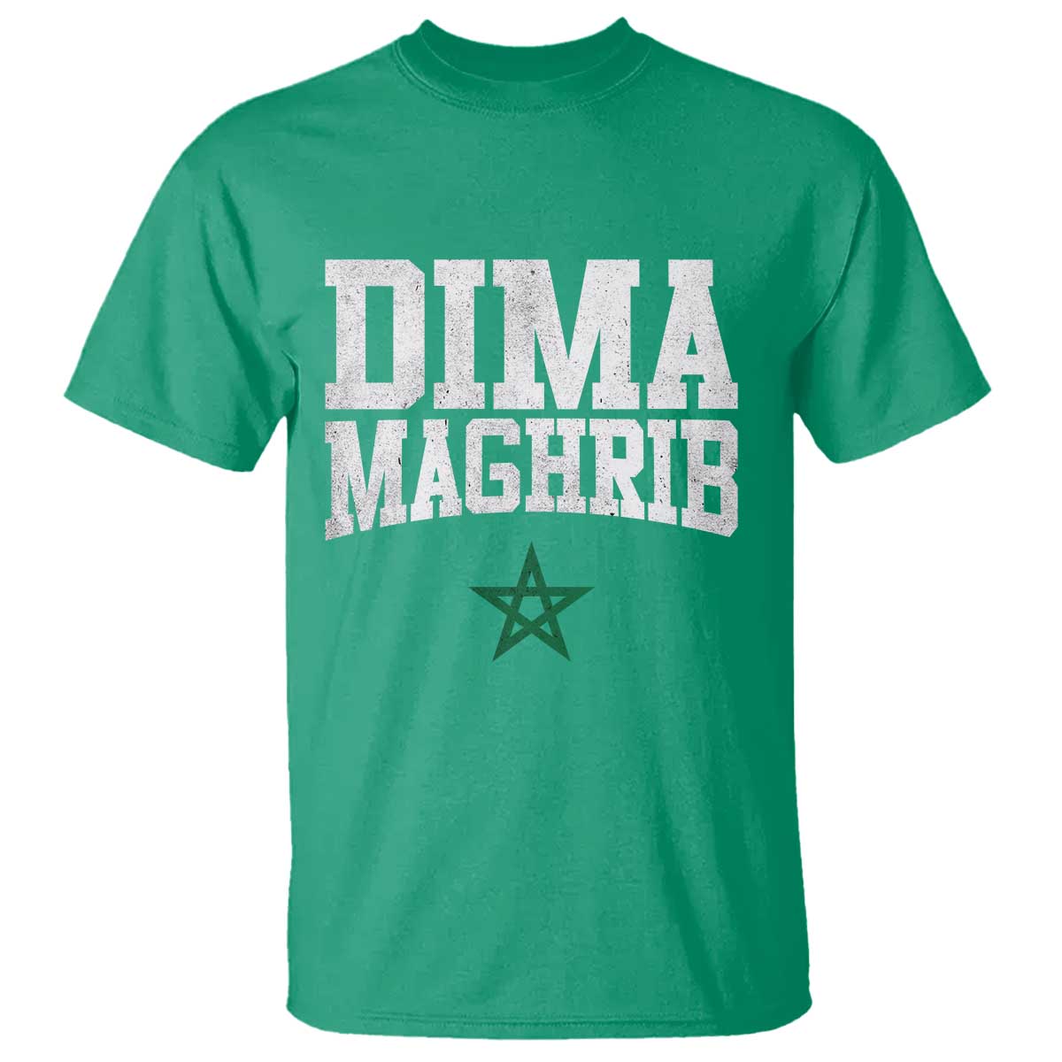 Moroccan Dima Maghrib Flag of Morocco Vintage Green Star Patriotic T Shirt