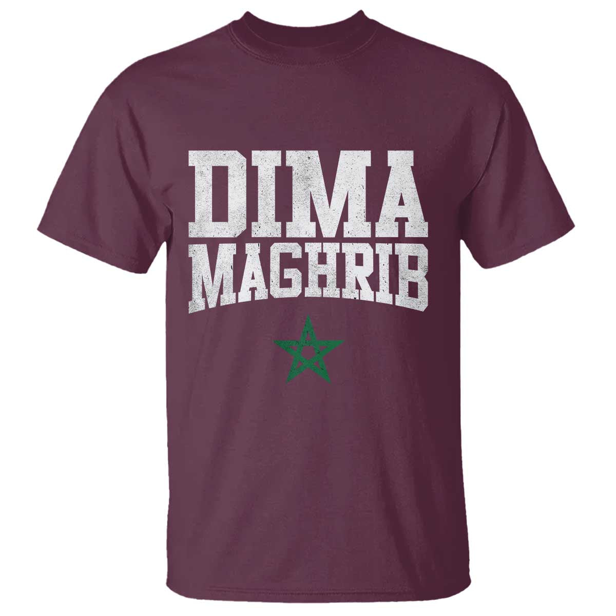 Moroccan Dima Maghrib Flag of Morocco Vintage Green Star Patriotic T Shirt