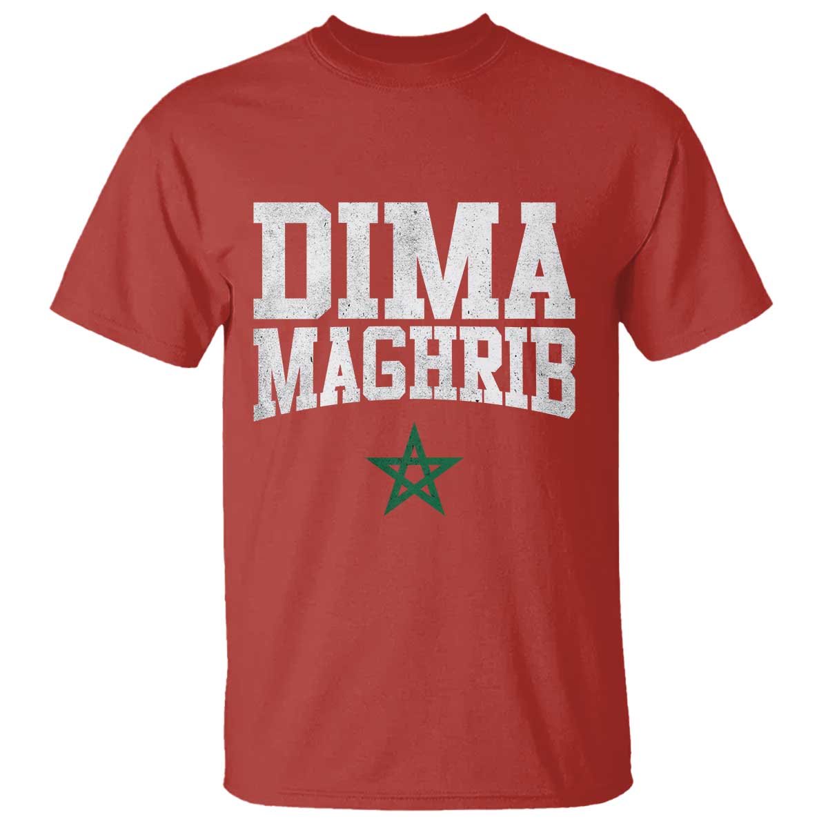 Moroccan Dima Maghrib Flag of Morocco Vintage Green Star Patriotic T Shirt