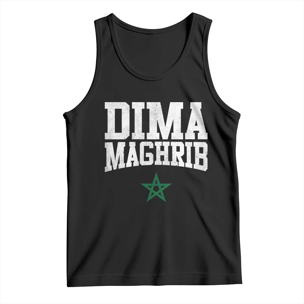 Moroccan Dima Maghrib Flag of Morocco Vintage Green Star Patriotic Tank Top
