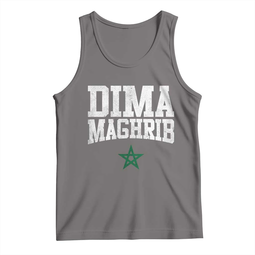 Moroccan Dima Maghrib Flag of Morocco Vintage Green Star Patriotic Tank Top