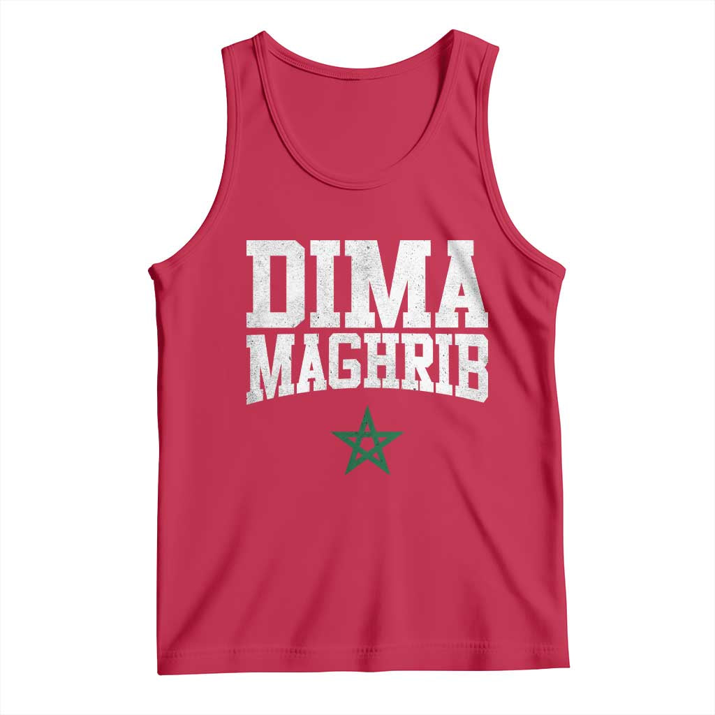 Moroccan Dima Maghrib Flag of Morocco Vintage Green Star Patriotic Tank Top
