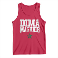 Moroccan Dima Maghrib Flag of Morocco Vintage Green Star Patriotic Tank Top