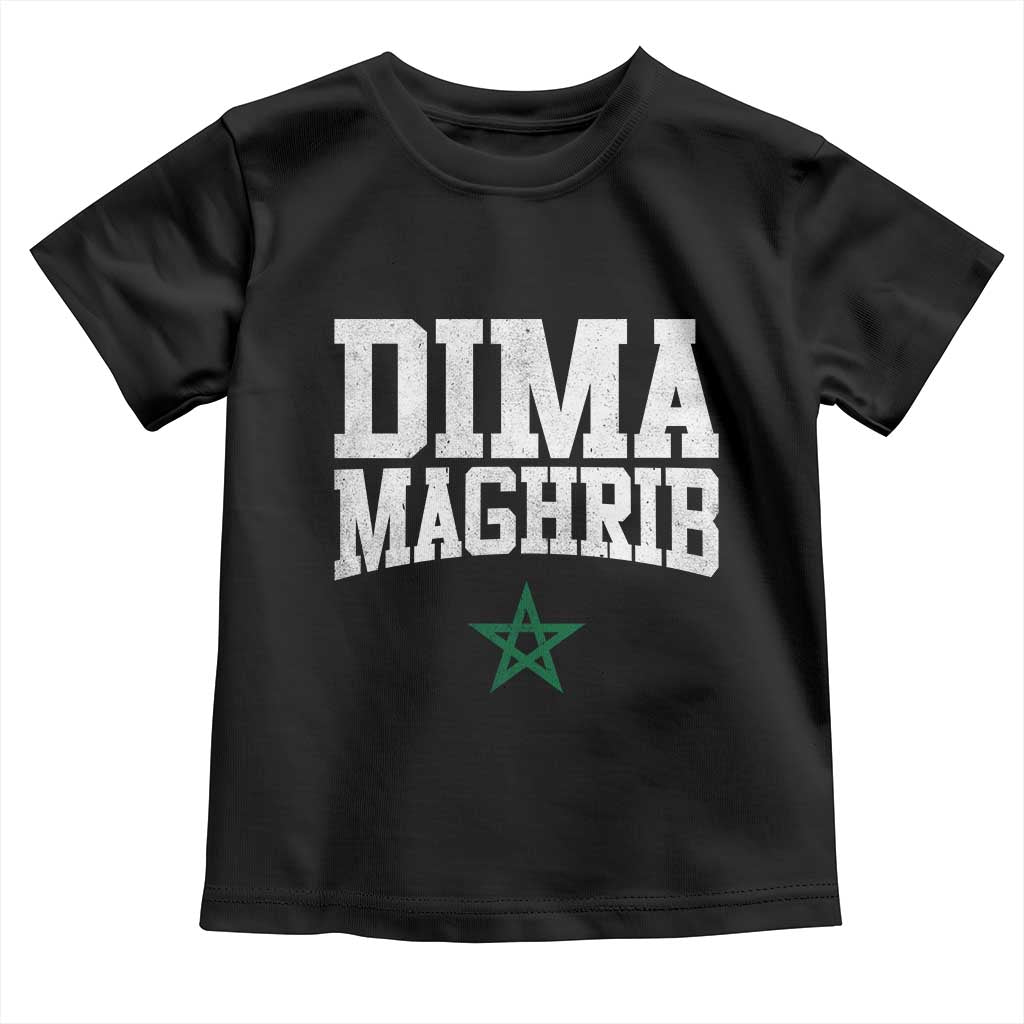 Moroccan Dima Maghrib Flag of Morocco Vintage Green Star Patriotic Toddler T Shirt