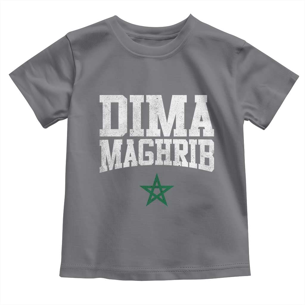 Moroccan Dima Maghrib Flag of Morocco Vintage Green Star Patriotic Toddler T Shirt