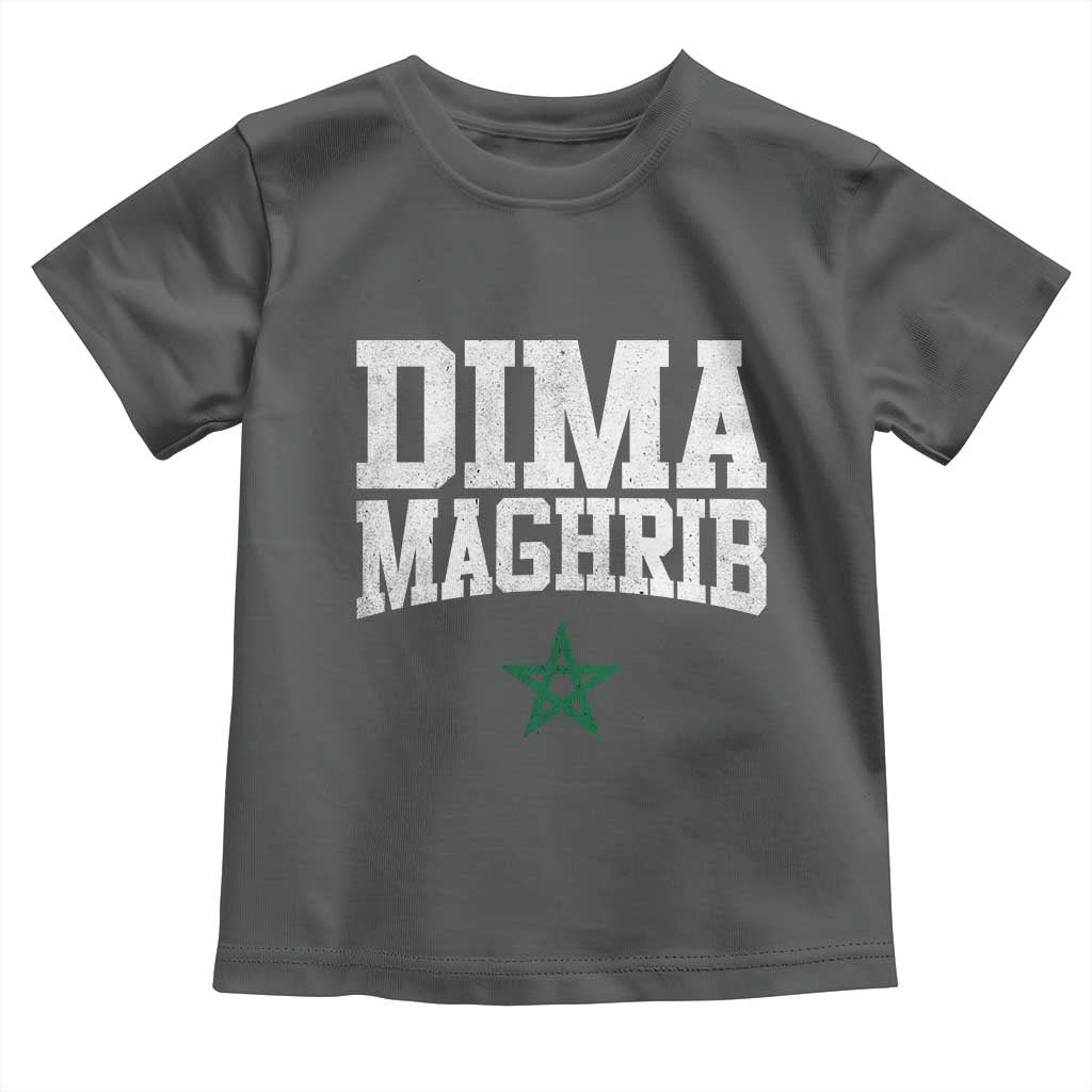 Moroccan Dima Maghrib Flag of Morocco Vintage Green Star Patriotic Toddler T Shirt